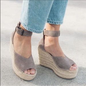 *2 FOR 40* Soludos Womens Ash Suede Espadrille Wedges Size US 9